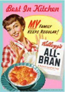 Kellogg Cereal Box Ad All Bran Tin Sign  