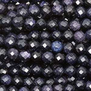  Blue Goldstone 6mm Faceted Round Gemstone Beads Strand 