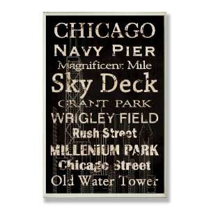  Decor Collection Chicago Words and Cities Wall Plaque