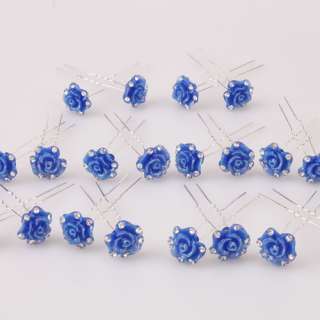   Charming 8 Color Jewelry Flower Hair Pins resin rhinestone alloy