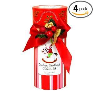 Too Good Gourmet Cranberry Shortbread Red Deco Tube, 8 Ounce Boxes 