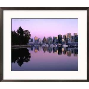  City Skyline at Dusk Reflected in Coal Harbour Vancouver 