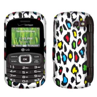 For LG VN530 Octane Verizon Phone Colorful Leopard 2D Silver Snap On 