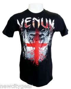 Venum MMA UFC English England Flag Shirt BLACK Size M  