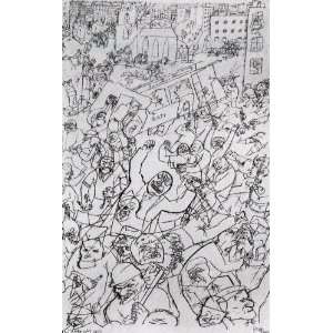 Hand Made Oil Reproduction   George Grosz   24 x 38 inches 