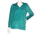 Sport Savvy Essential Velour Half Zip Hood Pullover Emerald Green 3X 