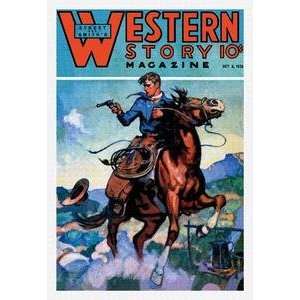   Art Western Story Magazine Gunning Em Down   10663 8