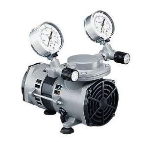 Vacuum/pressure diaphragm pump with gauges and regulators, PTFE coated 