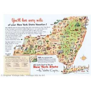    1954 New York State Vacation Spot Vintage Ad 