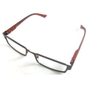 Aristo Collection Fashion Full Metal Frame Light Reading Glasses Brown 