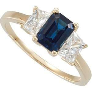  Glamorous Fine Vivid Octagon Shape Blue Sapphire set in 