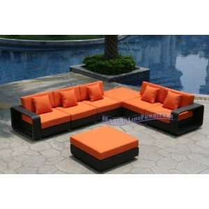   Collection Pumpkin Sectional Sofa with Ottoman Patio, Lawn & Garden