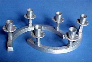 Mid Century Modern Aluminum Candlestick Ring Set FAB  