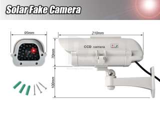 2x Solar Power/AA batt Dummy Fake Security RED LED CCTV CCD Camera 