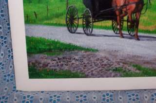 Amish Man Horse And Buggy Picture Signed D.L Miller  