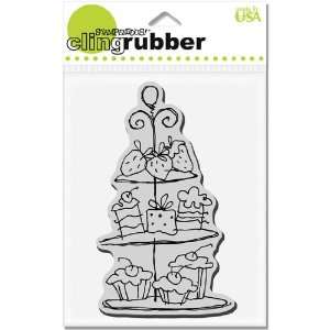  Cling Tiers Of Treats   Rubber Stamps Arts, Crafts 