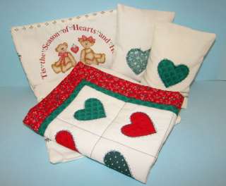 Heart Quilt Bedding Pillows for American Girl Doll Bed New  