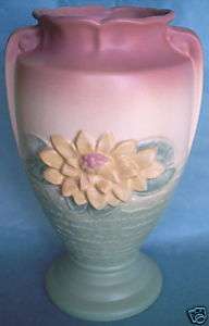 HULL Art Pottery WATER LILY Large VASE L 12 10 1/2  