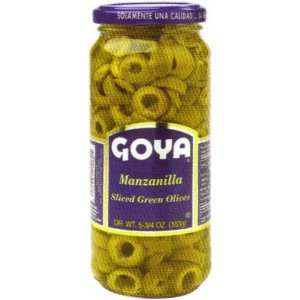 Goya Manzanilla Sliced Green Olives 5.75 oz  Grocery 