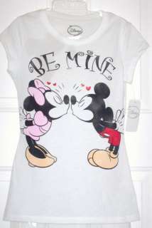 Disney Mickey Minnie Valentine Be Mine T shirt juniors  