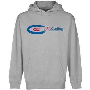 USA Curling House Pullover Hoodie   Ash 