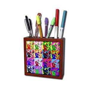   Art Designs   Cartoon Cat Pop Art   Tile Pen Holders 5 inch tile pen