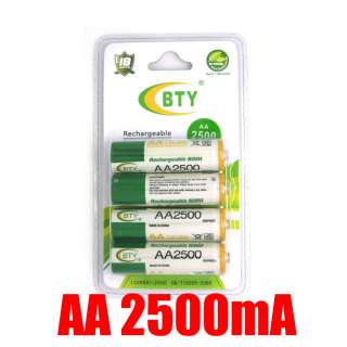 4X AA 1.2V 2500mAh Ni MH Rechargeable Batteries Pack  
