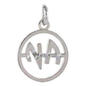  Sterling Silver Narcotics Anonymous Pendant, 3/4 in. (19mm 