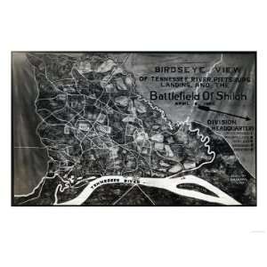 Battle of Shiloh   Civil War Panoramic Map Premium Poster Print, 24x32 