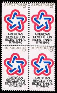 Bicentennial Independence Emblem on U.S. Postage Stamps  