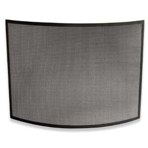  Curved Single Panel Fireplace Screen   Antique Iron 