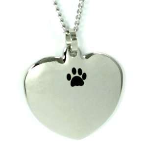 Unconditional Love Necklace Pendant with 18 Chain. Paw Print Design 