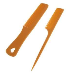  2 Pcs Hairdressing Orange Plastic Toothed Hair Brush Comb Beauty