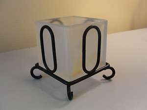 Glass and Wrought Iron Candle Holder Votive  