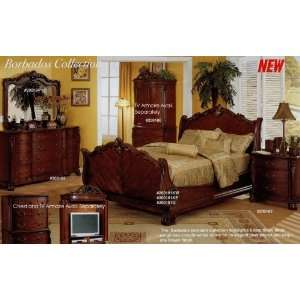 5PC Borbados Collection Eastern King Size Sleigh Bed Complete Bedroom 
