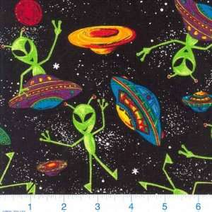  45 Wide Alien Invasion Fabric By The Yard Arts, Crafts 