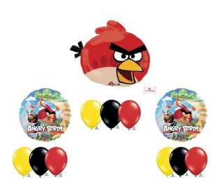 Red Angry Birds Bird Birthday Balloon Mylar Latex Set Lot Party Supply 