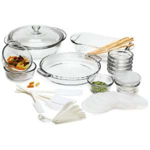  Anchor Hocking Expressions Glass Cookware, 33 Piece Set 