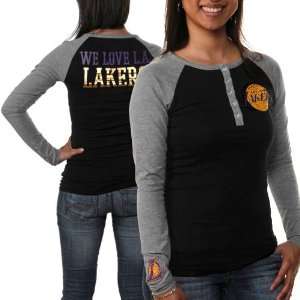  NBA Los Angeles Lakers Ladies Benched Ringer Long Sleeve T 