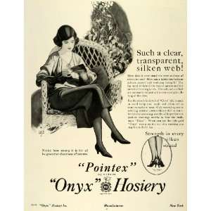  1924 Ad Pointex Onyx Hosiery John Holmgren Art Silk Nylon 