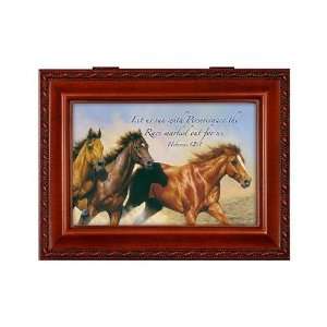  Cottage Garden Horses And Scripture Music Box Plays Let Me 