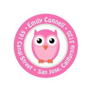  Shes a Hoot Pink Round Stickers