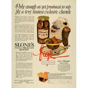  1924 Ad Slones Figs Gulf Coast Food Jar Houston Texas 
