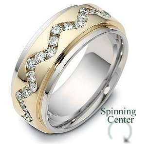   Karat Gold Unique 37 Diamond SPINNING Anniversary Ring   4.25 Jewelry