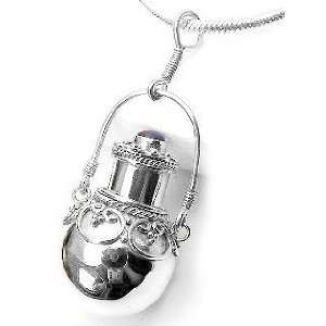   Silver Blue Lapis Perfume Bottle Scent Jar or Urn Pendant Jewelry