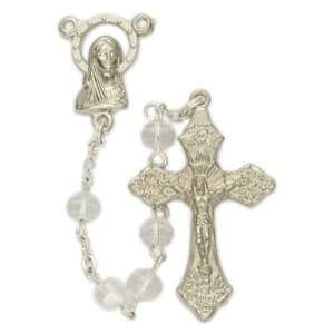  5mm Crystal Beads and Madonna Center Rosary Arts, Crafts 