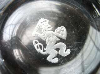 Kosta LG #308 Glass Dish Swedish Emblem Lion w/ Shield  