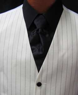 New Winter White Pinstripe Tuxedo Prom Package Mens 52R  