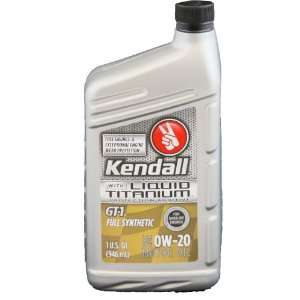 Kendall GT 1 Full Synthetic Motor Oil with Liquid Titanium 0W 20 (case 