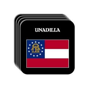 US State Flag   UNADILLA, Georgia (GA) Set of 4 Mini Mousepad Coasters